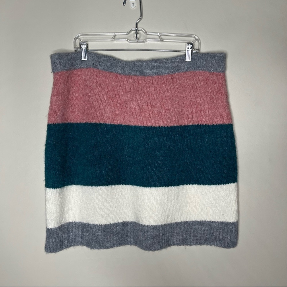 NWT Lou & Grey For LOFT Color Block Knit Pull On Stretchy Skirt Size XL